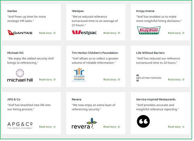 Figure 5: Xref customer testimonials ("Xref", 2019).