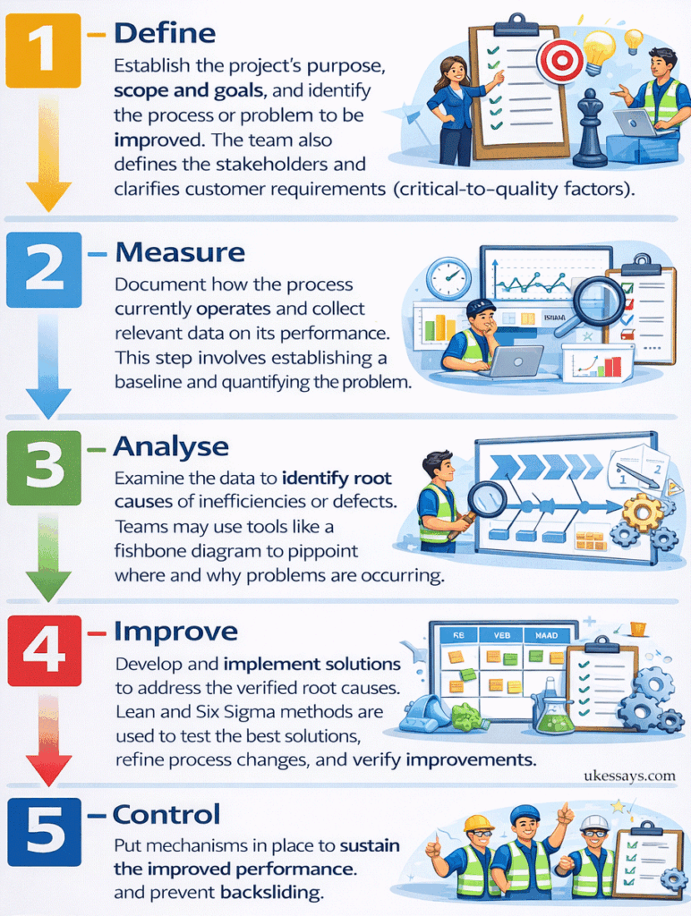 Illustration of the lean six sigma process